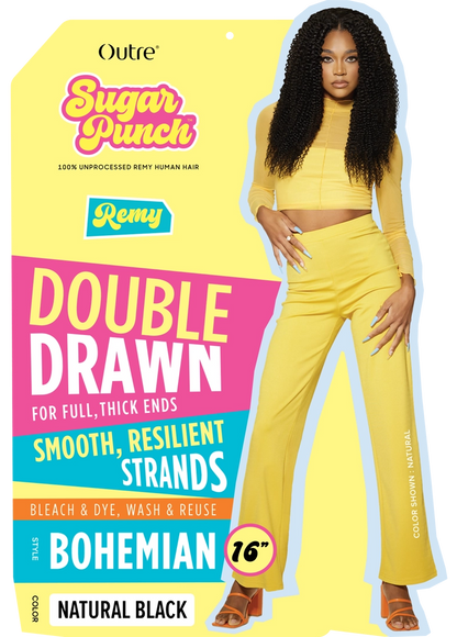 Sugar Punch Bohemian 16" Double Drawn Remy Hair Extensions