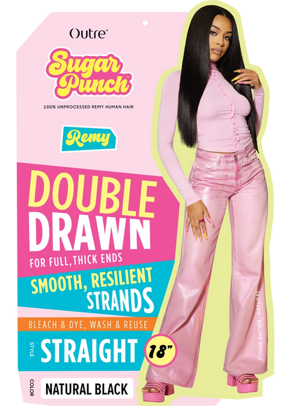 Sugar Punch Straight 18" Double Drawn Remy Hair Extensions
