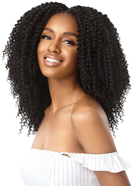 Outre Big Beautiful Hair 4A Kinky Curl 10 inch Human Hair Blend 9 Piece Clip In Extensions