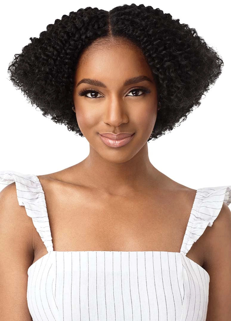 Outre Big Beautiful Hair 4A Kinky Curl 10 inch Human Hair Blend 9 Piece Clip In Extensions