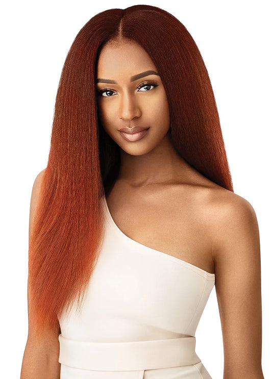 Outre Big Beautiful Hair Kinky Straight 18 inch Human Hair Blend 9 Piece Clip In Extensions