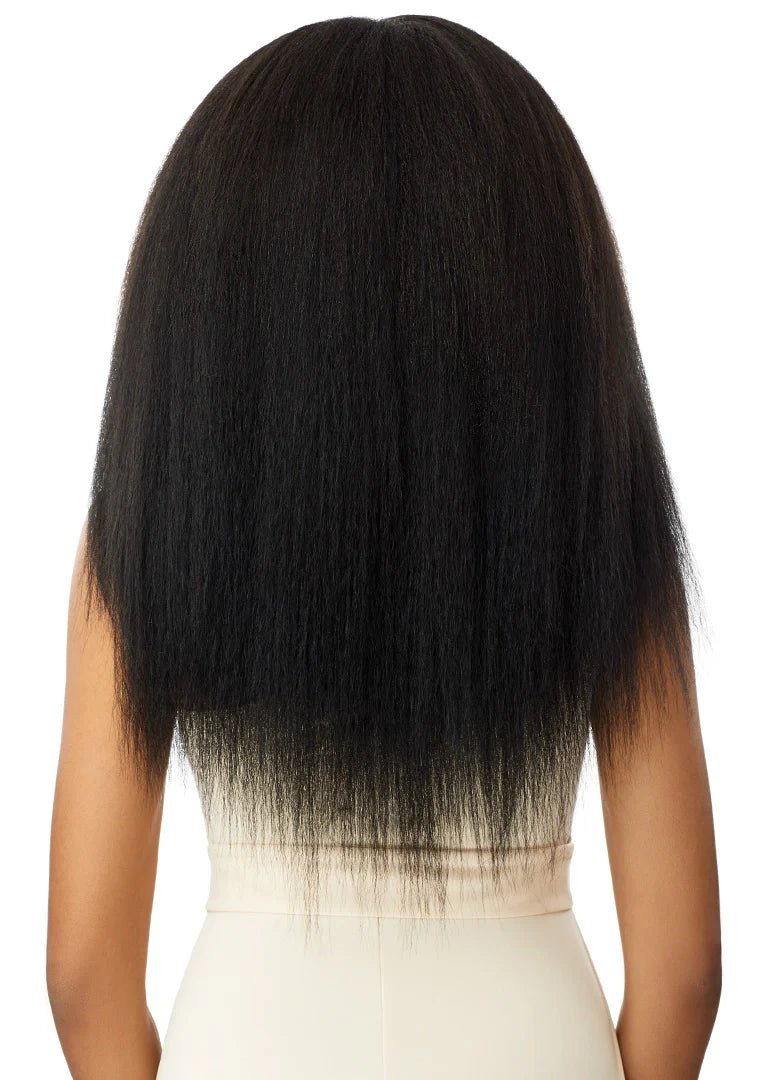 Outre Big Beautiful Hair Kinky Straight 18 inch Human Hair Blend 9 Piece Clip In Extensions