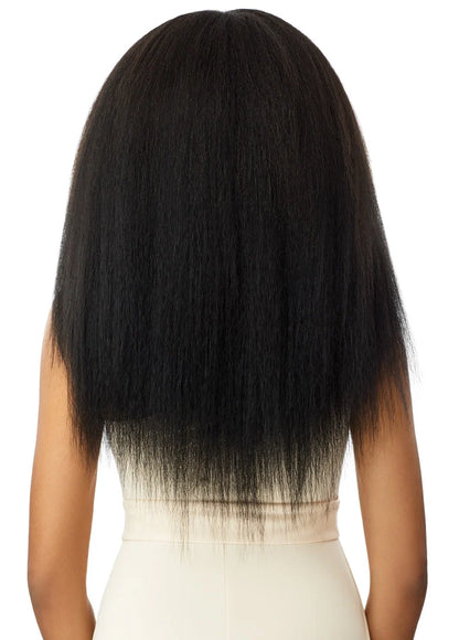 Outre Big Beautiful Hair Kinky Straight 18 inch Human Hair Blend 9 Piece Clip In Extensions