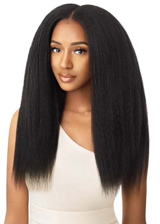 Outre Big Beautiful Hair Kinky Straight 18 inch Human Hair Blend 9 Piece Clip In Extensions