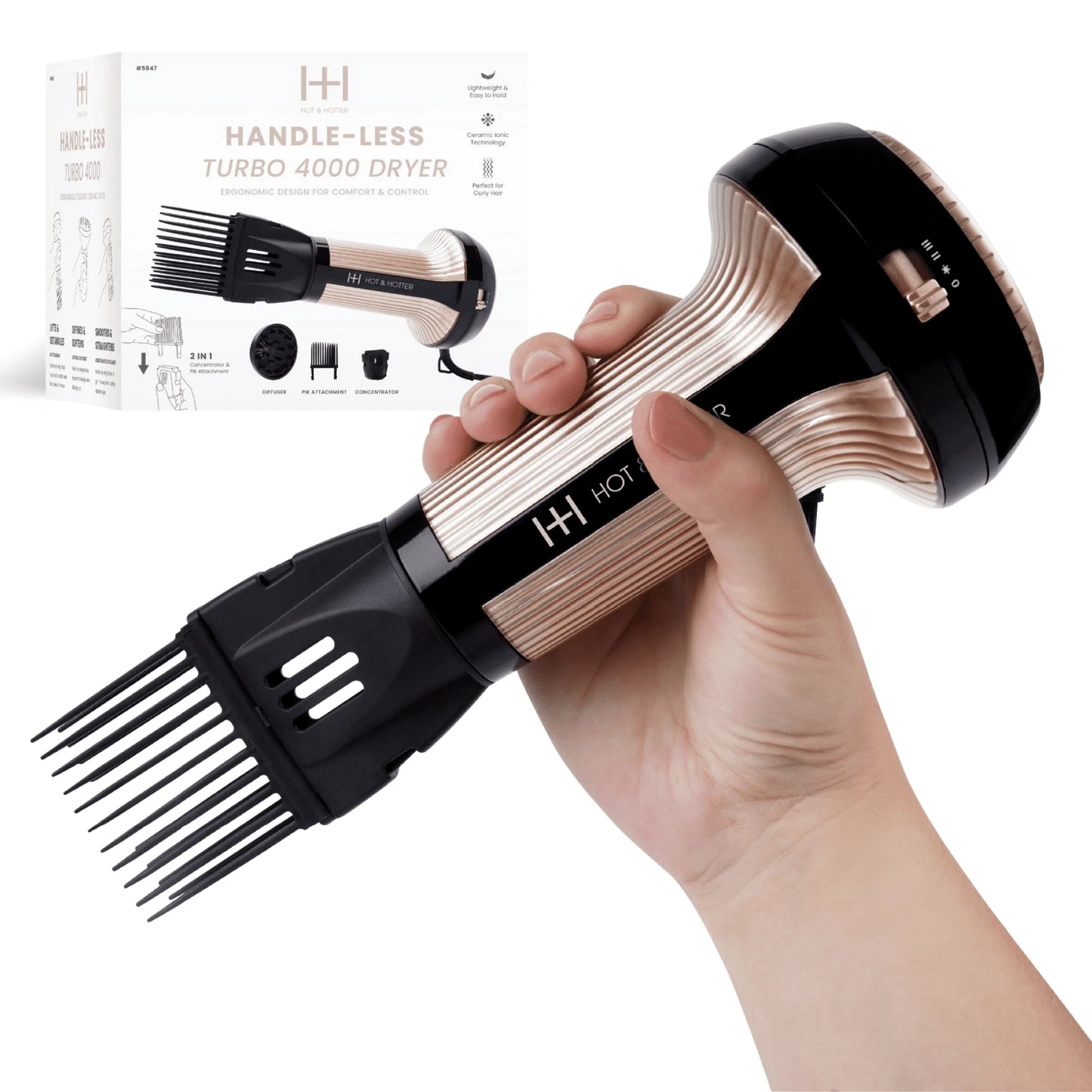 Hot & Hotter Turbo 4000 Ceramic Handless, Hair Dryer
