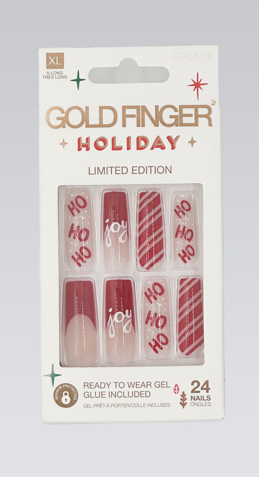 Kiss Gold Finger Holiday Limited Edition Santa's Ho Ho Ho Nails