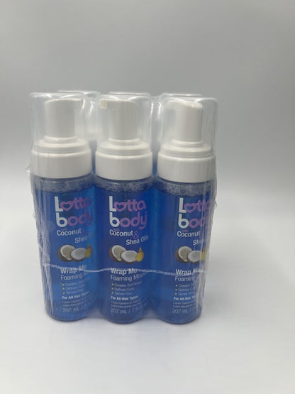 6 Pack Lottabody Coco&Shea Wrap Me Foaming Mousse 7 oz