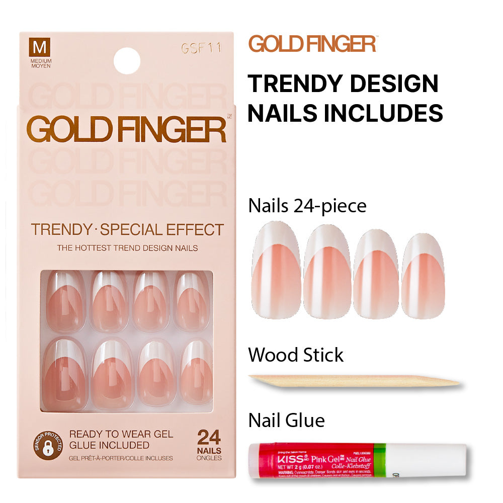 Gold Finger Special Effect Nails French Glazed GSF12