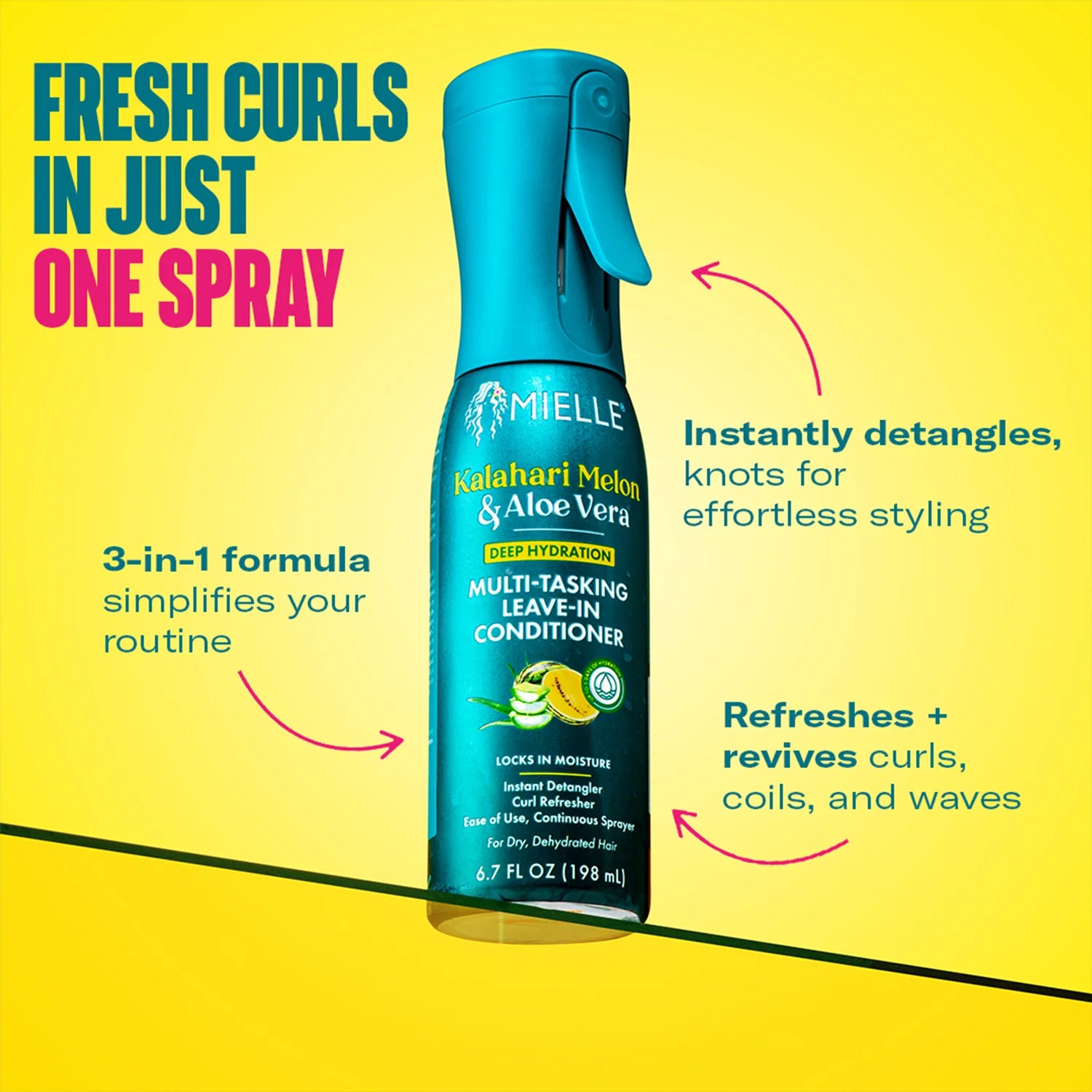 Mielle Kalahari Melon & Aloe Vera Hydration Leave in Conditioner 12 oz