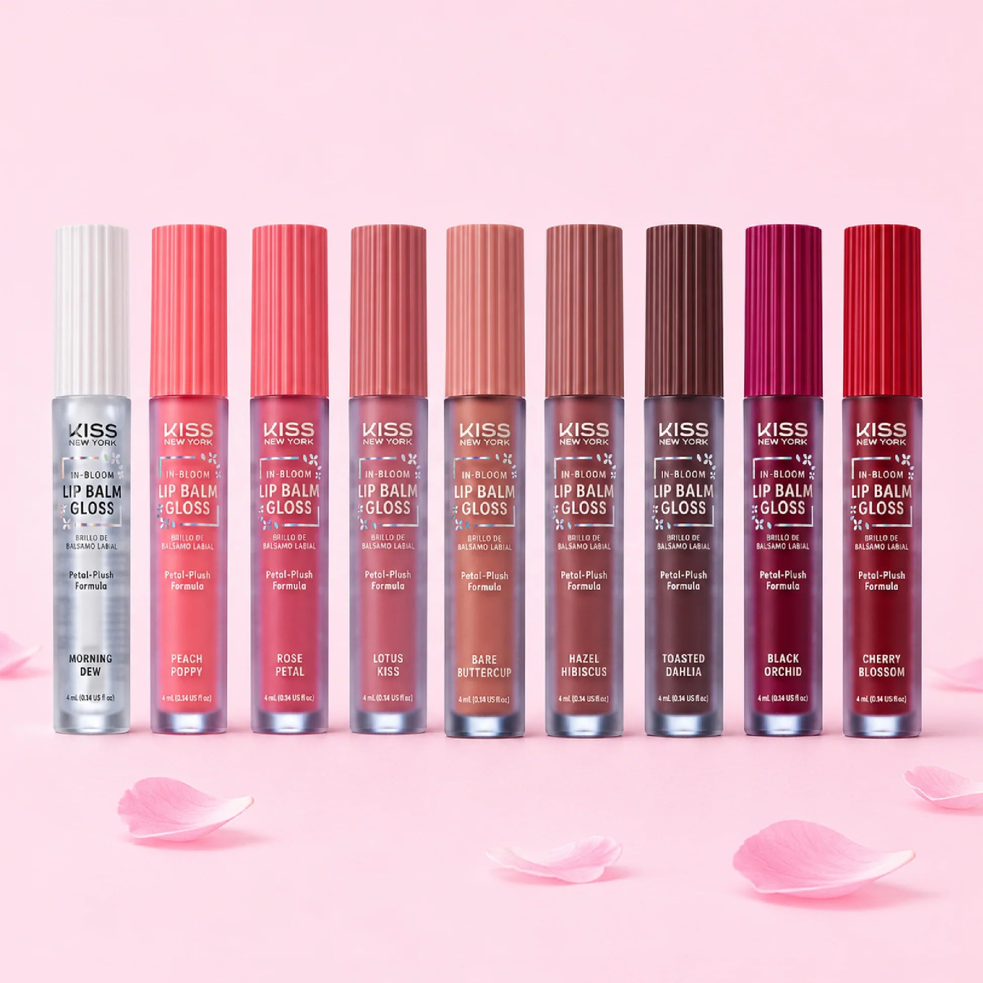 Kiss New York In-Bloom Lip Balm Gloss Flower-Inspired Hybrid Formula