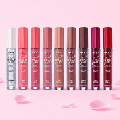 Kiss New York In-Bloom Lip Balm Gloss Flower-Inspired Hybrid Formula