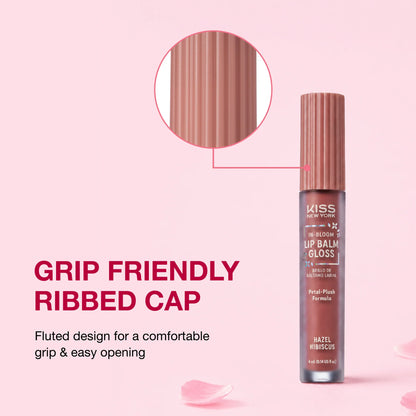 Kiss New York In-Bloom Lip Balm Gloss Flower-Inspired Hybrid Formula
