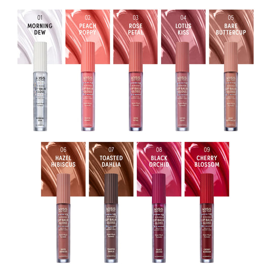 Kiss New York In-Bloom Lip Balm Gloss Flower-Inspired Hybrid Formula