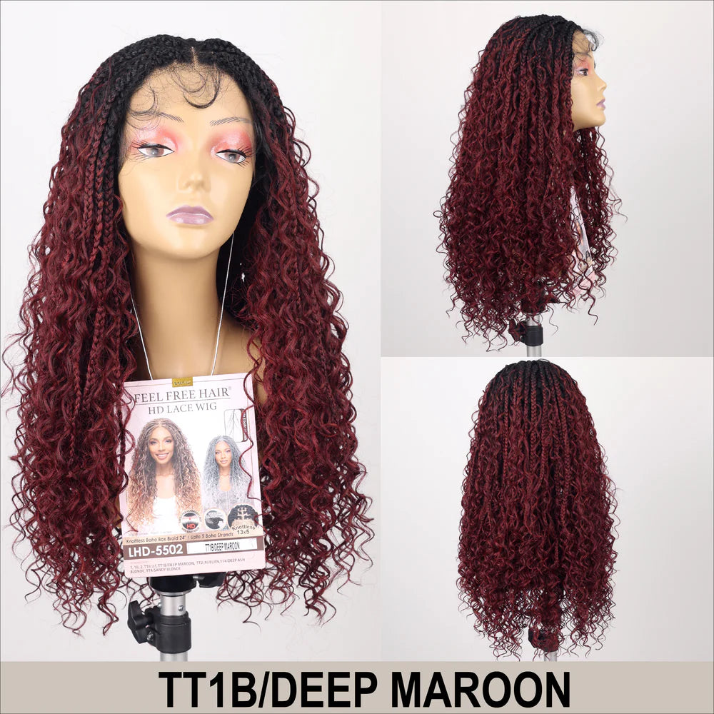 Tru Wig LHD-5502 13x5 HD Lace Front Boho Box Braid Wig 24