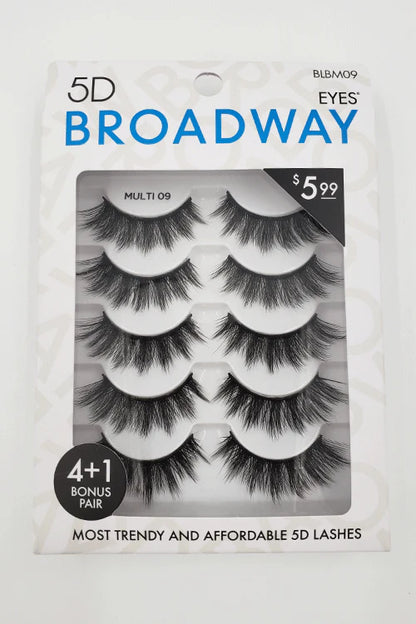 Broadway Eyes 5D Strip Lashes 5 Pair Multipack