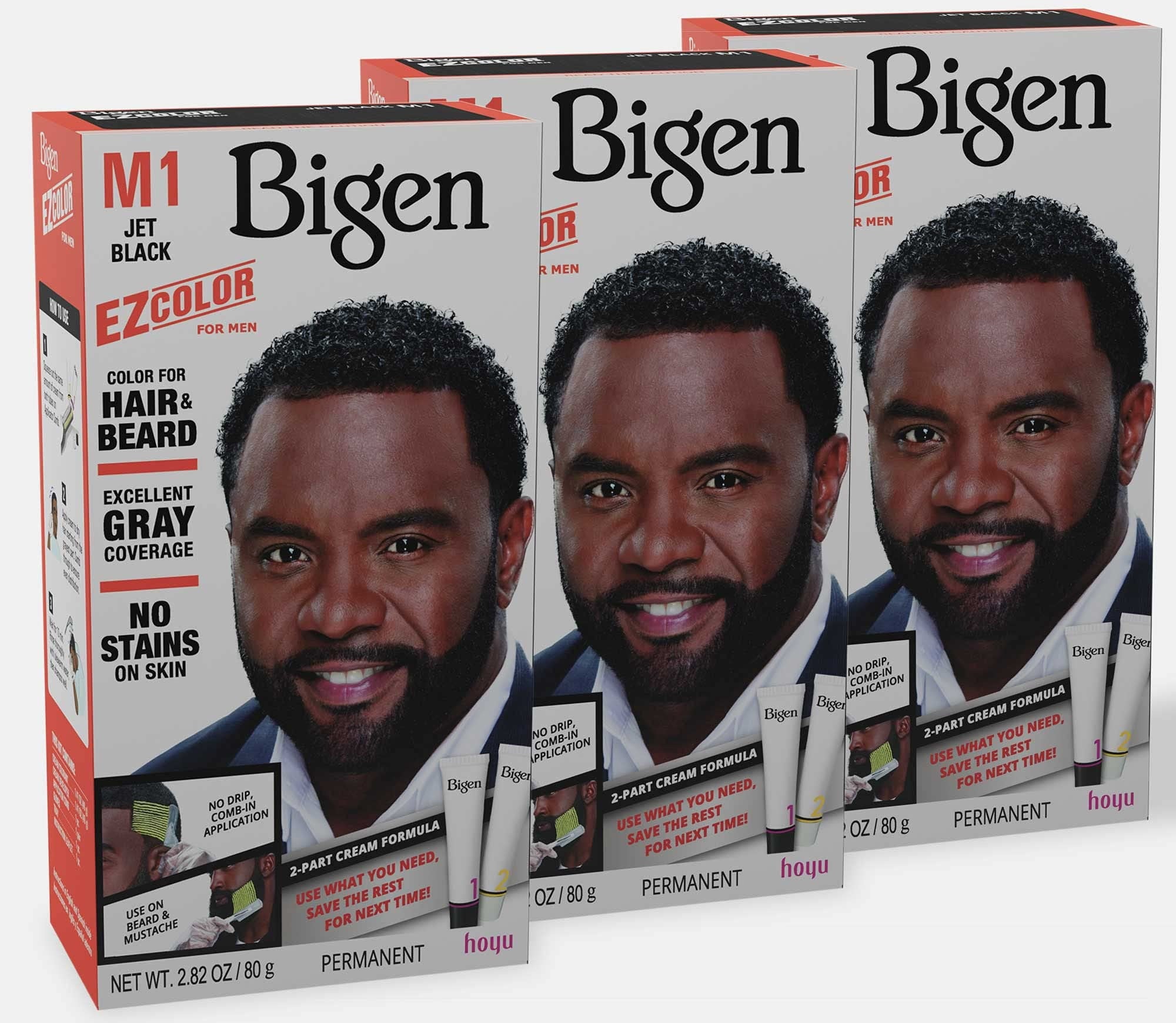 3 Pack Bigen EZ Color For Men M1 Jet Black