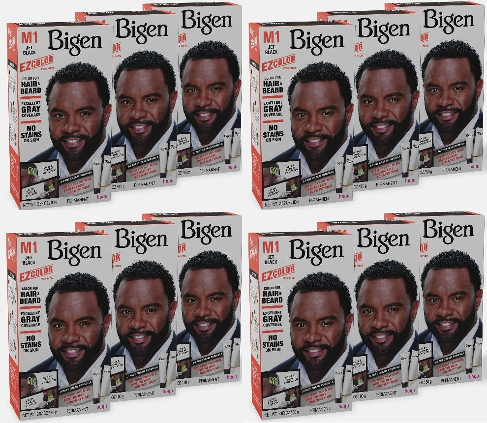12 Pack Bigen EZ Hair Color (M1) Jet Black