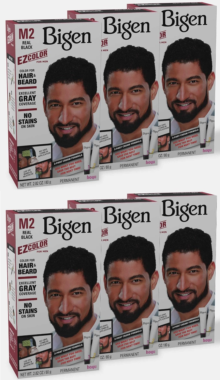 6 PACK BIGEN EZ HAIR COLOR (M2) REAL BLACK