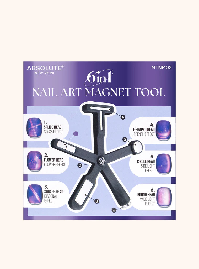 Absolute 6 in 1 Nail Art Magnet Tool Pink MTNM01
