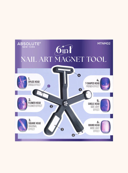 Absolute 6 in 1 Nail Art Magnet Tool Pink MTNM01