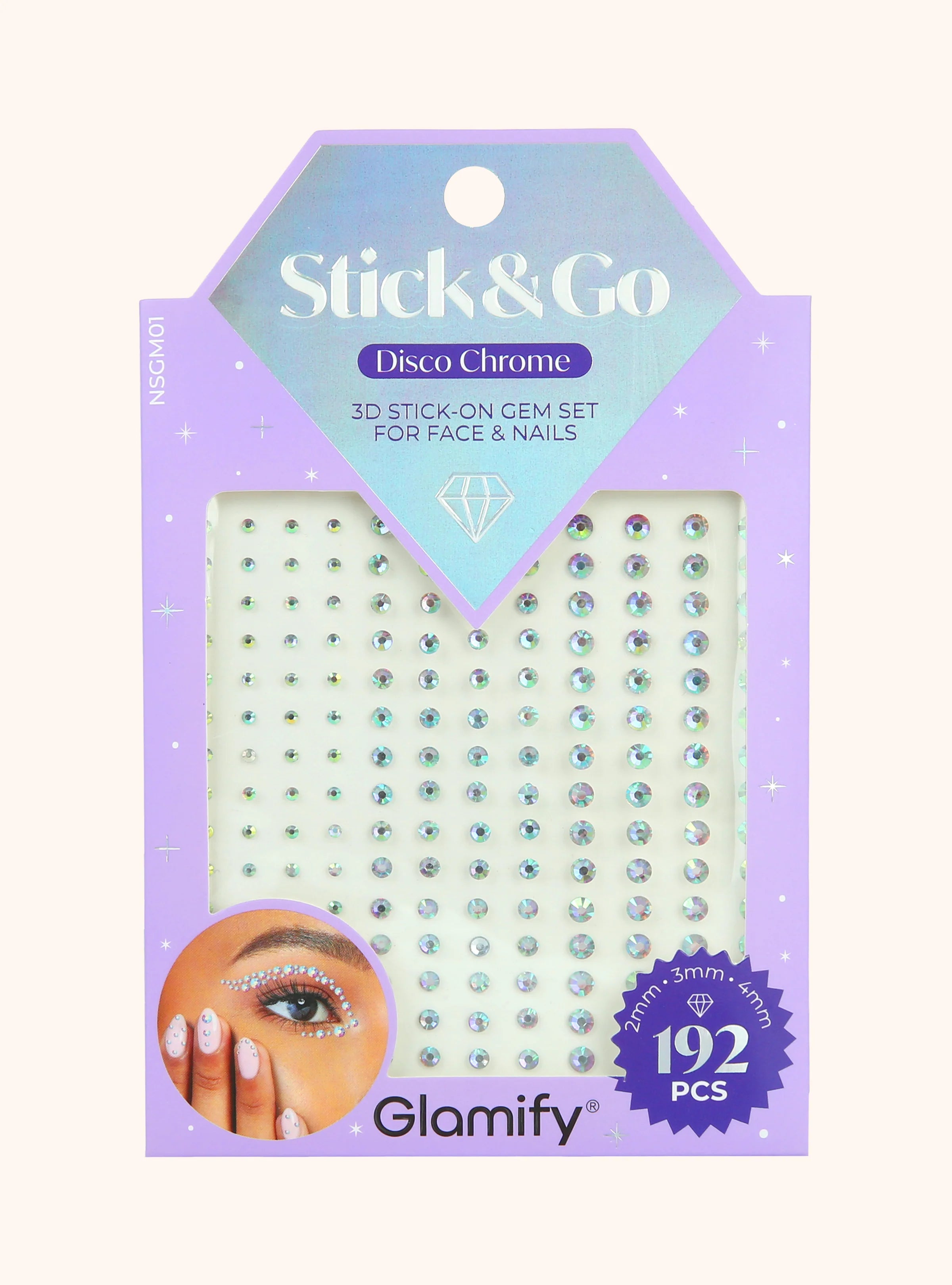 Absolute Stick & Go! 3d Stick-On Gem Set for Face & Nails