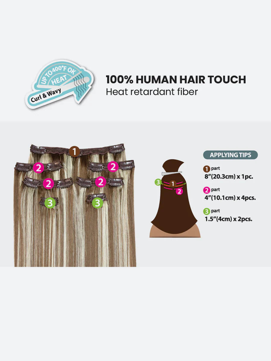 Eve Hair Platino Natural Body Wave Clip-In Extensions 20