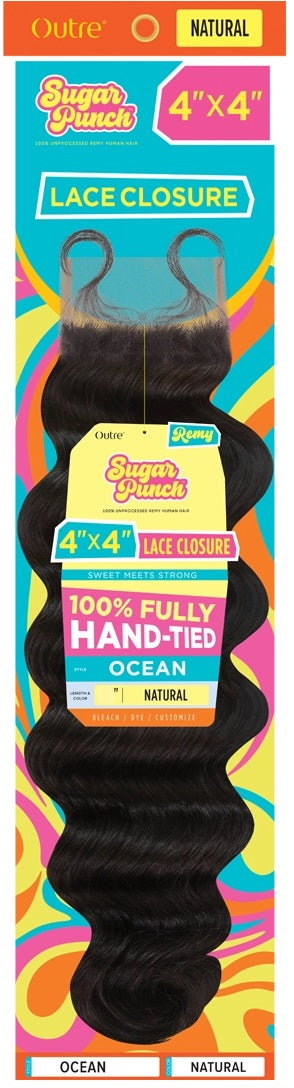 Sugar Punch 4X4 HD Ocean Lace Closure 14"