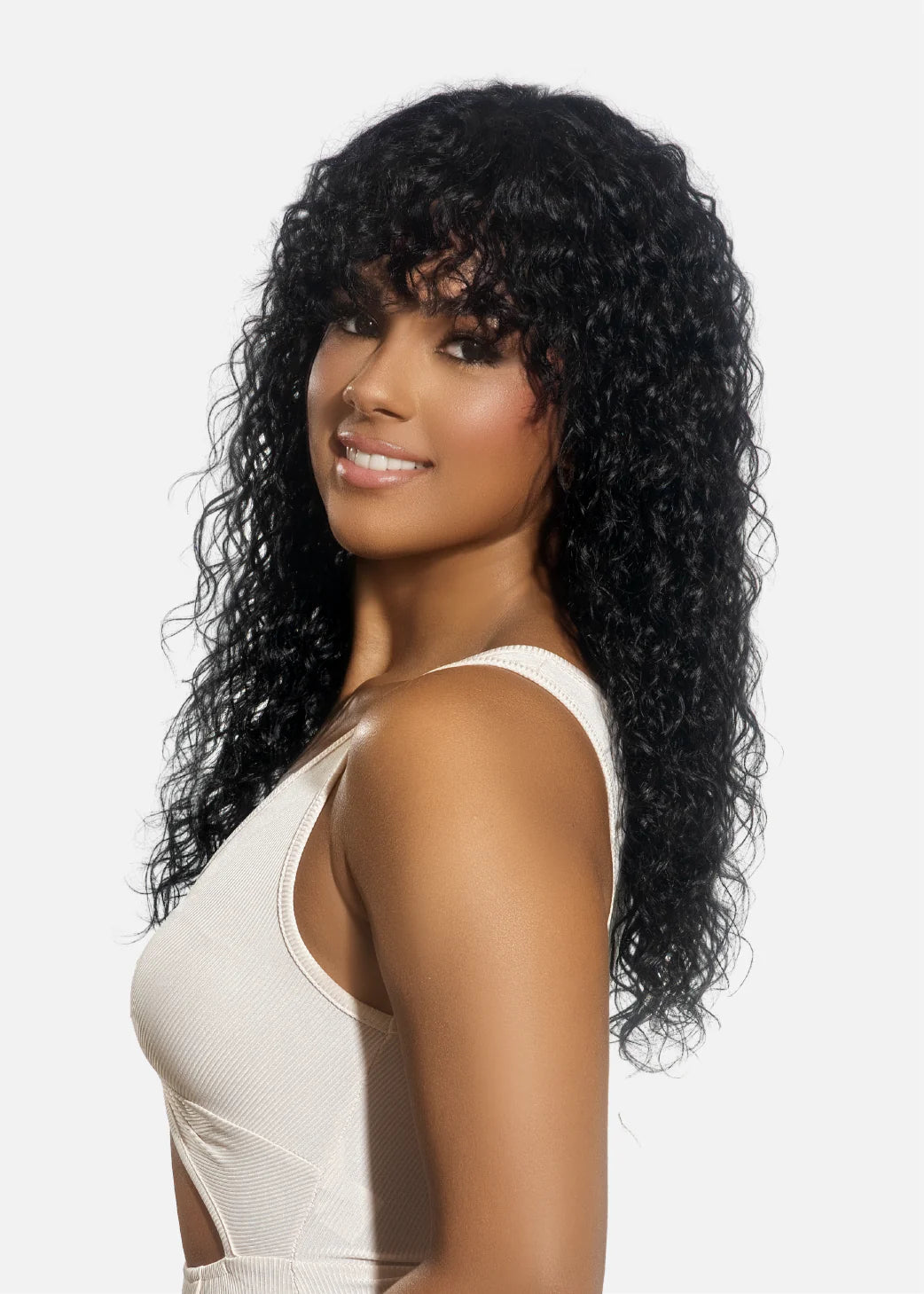 Vivica A Fox Black Rose Ocean Full Wig - 18" Heat Resistant Wet and Wavy Curls