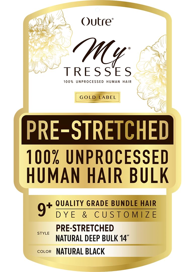 Outre Mytresses Gold Label 100% Human Hair Pre-Stretched Natural Straight Bulk 14"