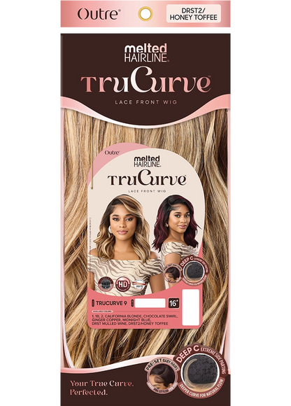 Outre Melted Hairline TruCurve 9 Glueless HD Lace Front Synthetic Wig - 16 inch Side Part Wavy Hair