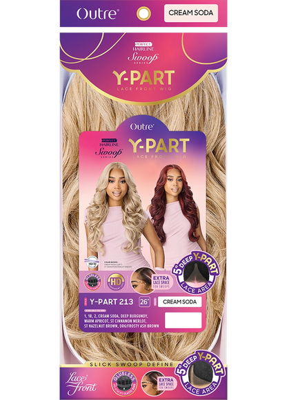 Outre Perfect Hairline Swoop Series Y-Part 213 Glueless HD Lace Front Synthetic Wig - 26 inch Long Wavy Hai