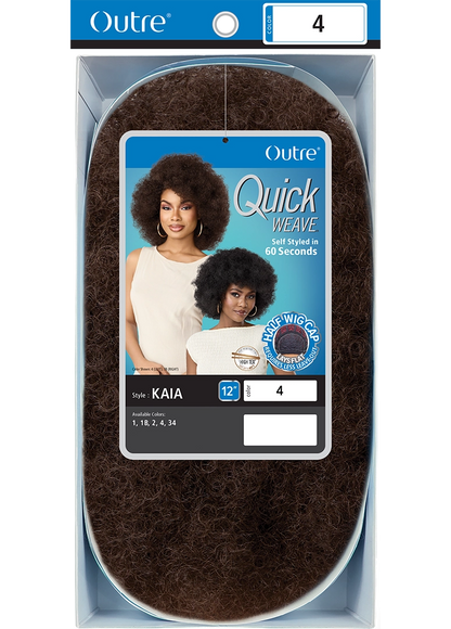 Outre Quick Weave Kaia Synthetic Half Wig - 12 inch Short Afro Kinky Curly Hair