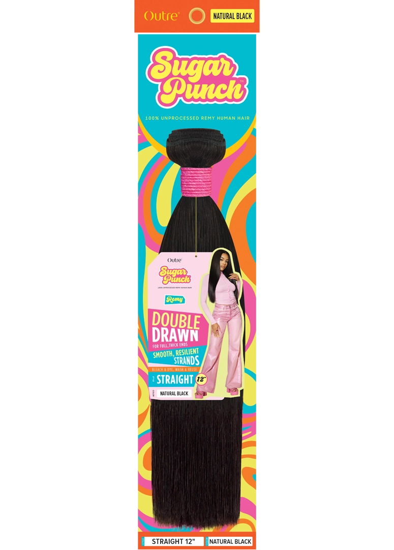 Sugar Punch Straight 12" Double Drawn Remy Hair Extensions