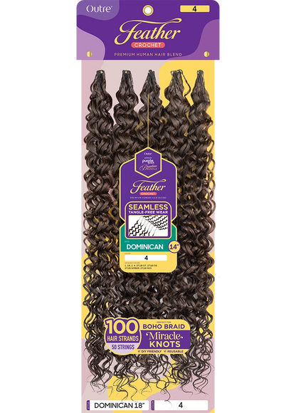 Outre Purple Pack Brazilian Bundle Feather Crochet Dominican 14" Human Hair Blend Weave