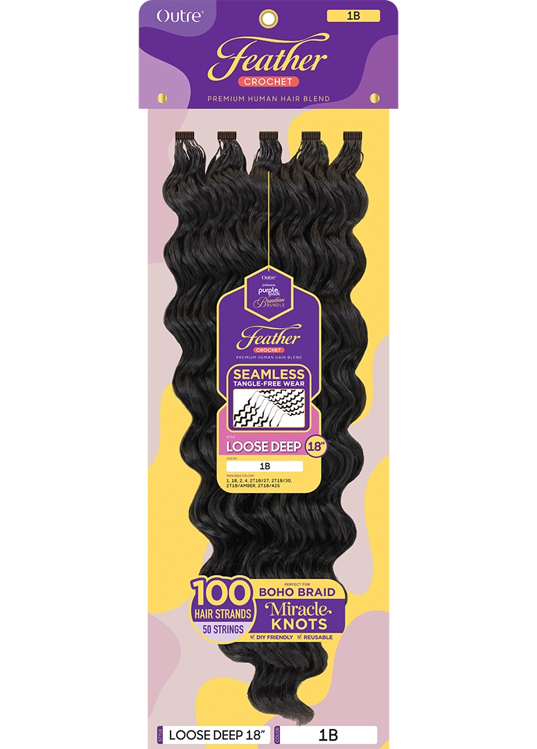 Outre Purple Pack Brazilian Bundle Feather Crochet Loose Deep 18