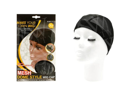 Qfitt Black Stretch Mesh Dome Wig Cap Single #MM5011