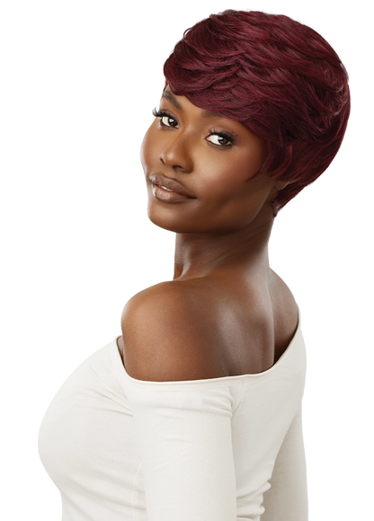 Outre Wigpop Hadia Glueless Synthetic Full Wig - 8.5 inch Short Straight Layered Pixie Cut with Bangs