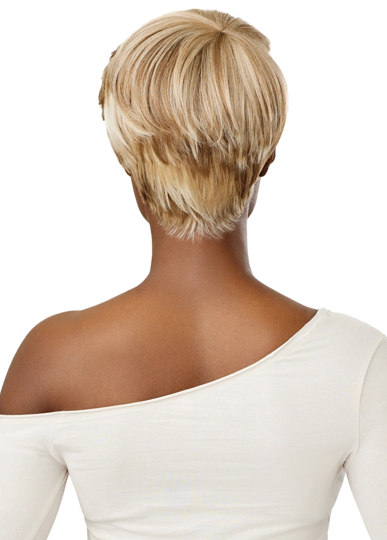 Outre Wigpop Hadia Glueless Synthetic Full Wig - 8.5 inch Short Straight Layered Pixie Cut with Bangs