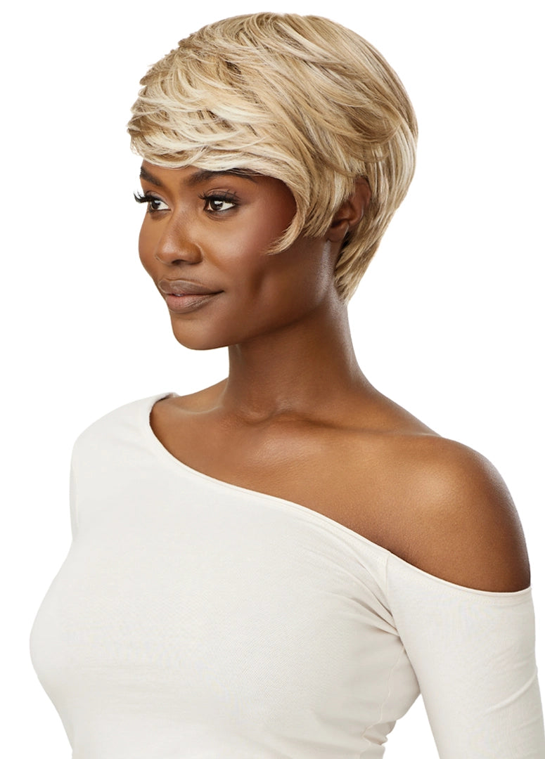 Outre Wigpop Hadia Glueless Synthetic Full Wig - 8.5 inch Short Straight Layered Pixie Cut with Bangs