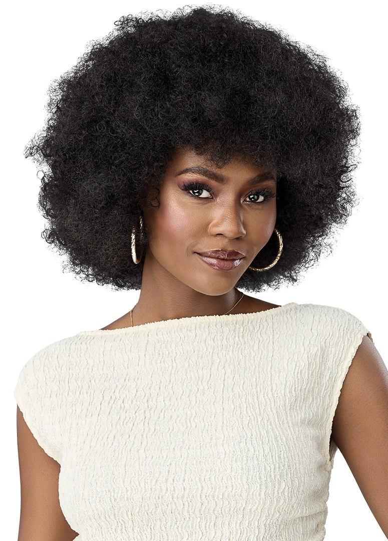 Outre Quick Weave Kaia Synthetic Half Wig - 12 inch Short Afro Kinky Curly Hair