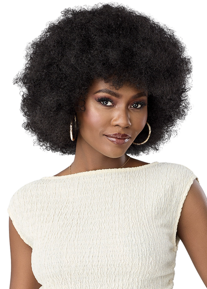 Outre Quick Weave Kaia Synthetic Half Wig - 12 inch Short Afro Kinky Curly Hair