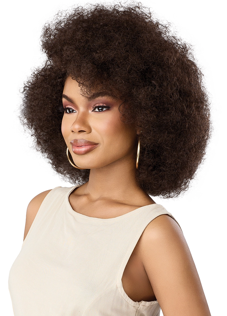 Outre Quick Weave Kaia Synthetic Half Wig - 12 inch Short Afro Kinky Curly Hair