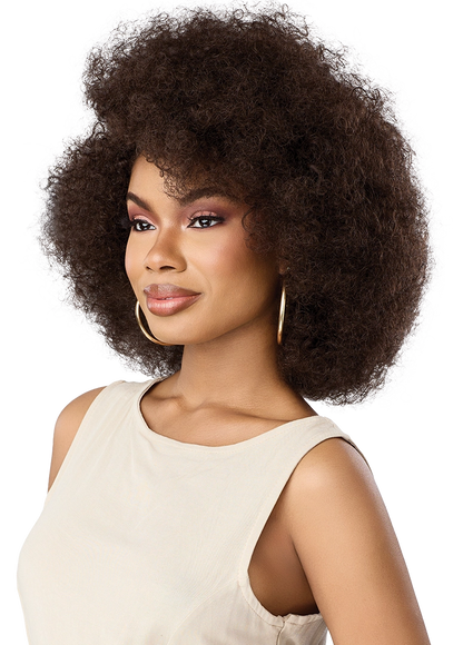 Outre Quick Weave Kaia Synthetic Half Wig - 12 inch Short Afro Kinky Curly Hair