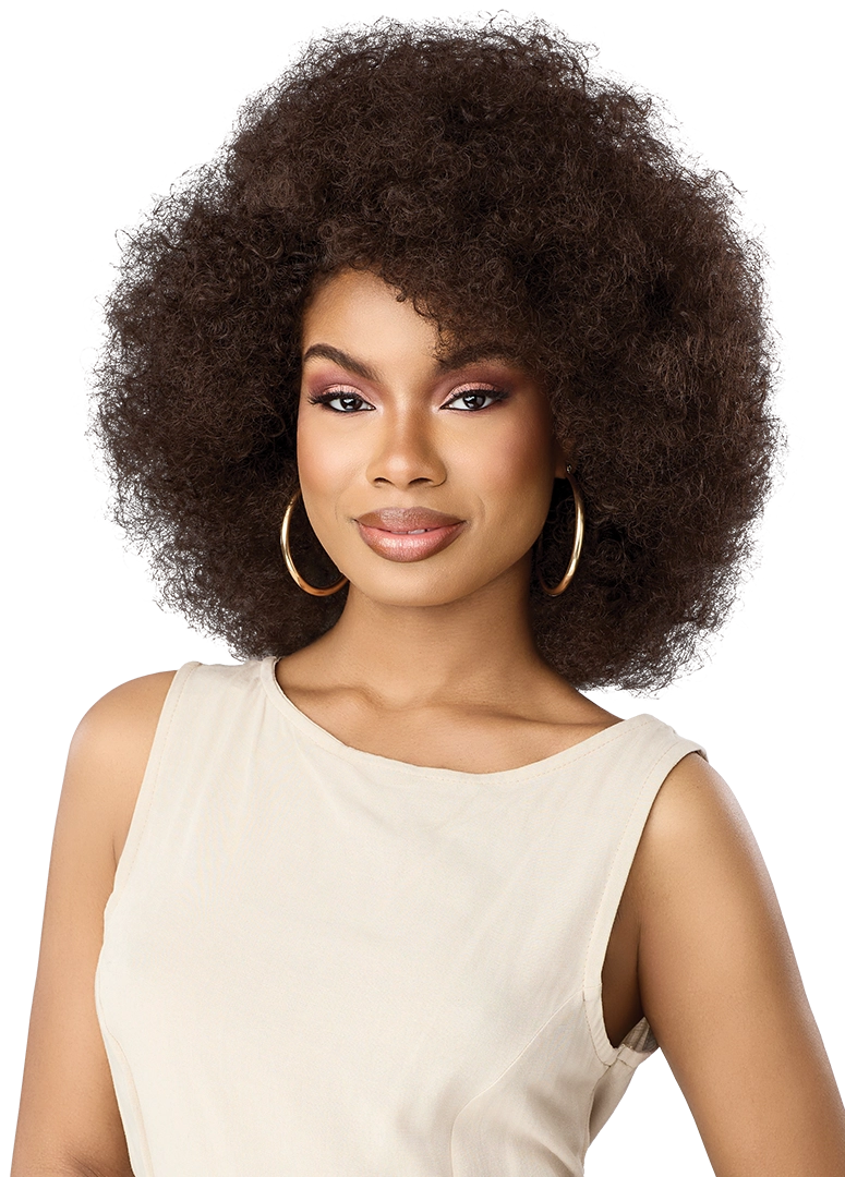 Outre Quick Weave Kaia Synthetic Half Wig - 12 inch Short Afro Kinky Curly Hair