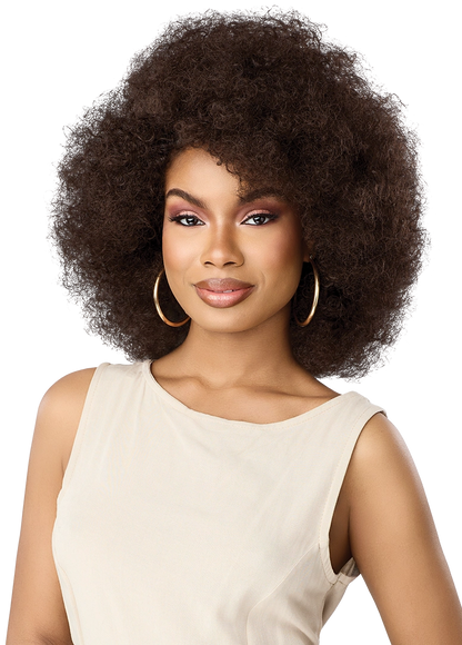 Outre Quick Weave Kaia Synthetic Half Wig - 12 inch Short Afro Kinky Curly Hair