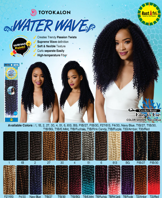 RastAfri Water Wave 16" Braiding Hair
