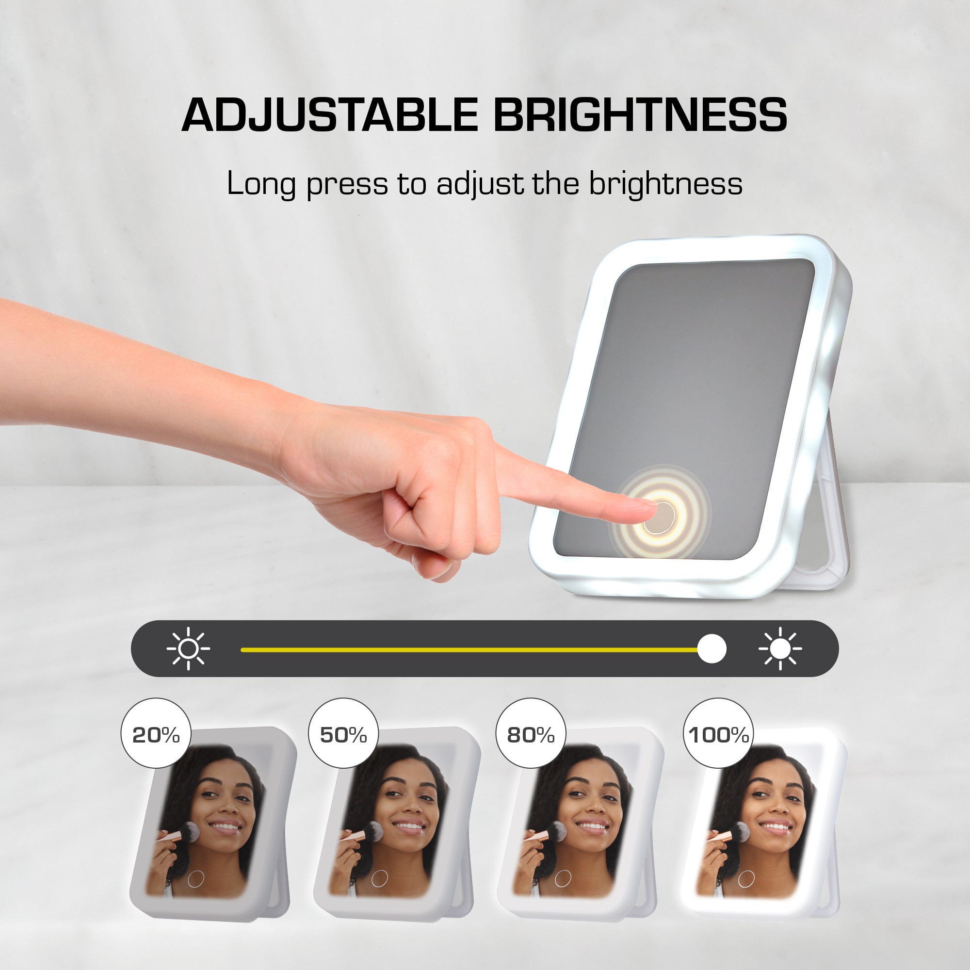 Red LED Table Mirror