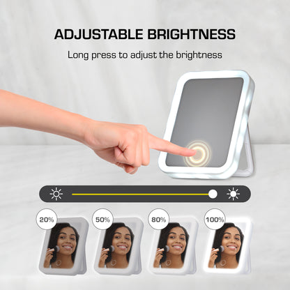 Red LED Table Mirror