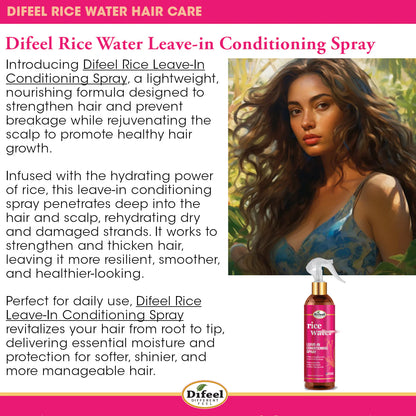 Difeel Rice Water Leave In Conditioning Spray 8 oz