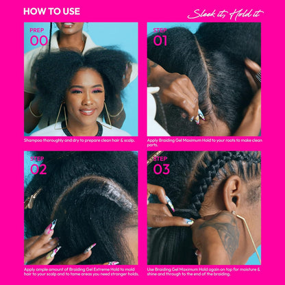 Red Styler Fixer Braiding Gel Extreme Hold 1 oz